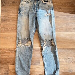 Trendy Ripped Blue Jeans